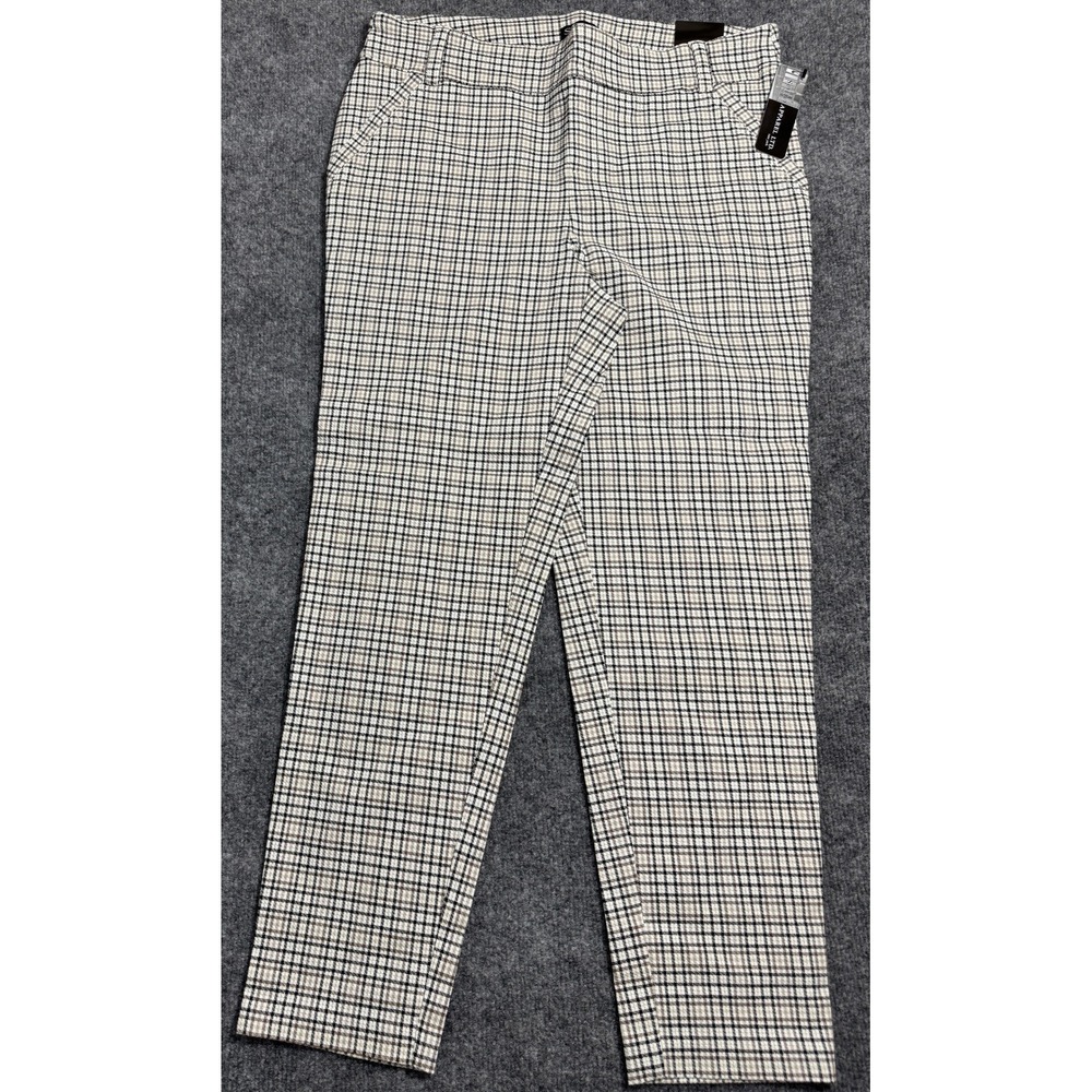 Soho Apparel Ltd Womens Plaid Pants Large NWT Career Dress Slacks Stretch Ankle